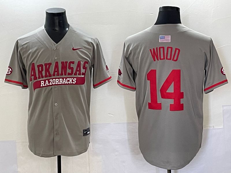 Men 2025 Alabama Crimson Tide #14 Wood Grey Nike Joint Name Nike NCAA Jersey style 1->ncaa teams->NCAA Jersey